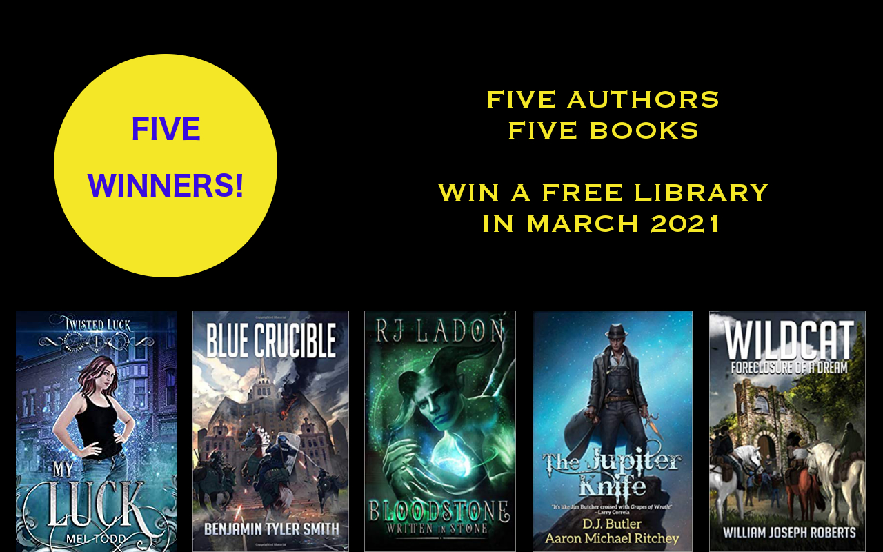 Who doesn’t love Free? Even better, who doesn’t love Free books? Five books! Five winners! Sign up for a chance to win a signed copy of each book below!