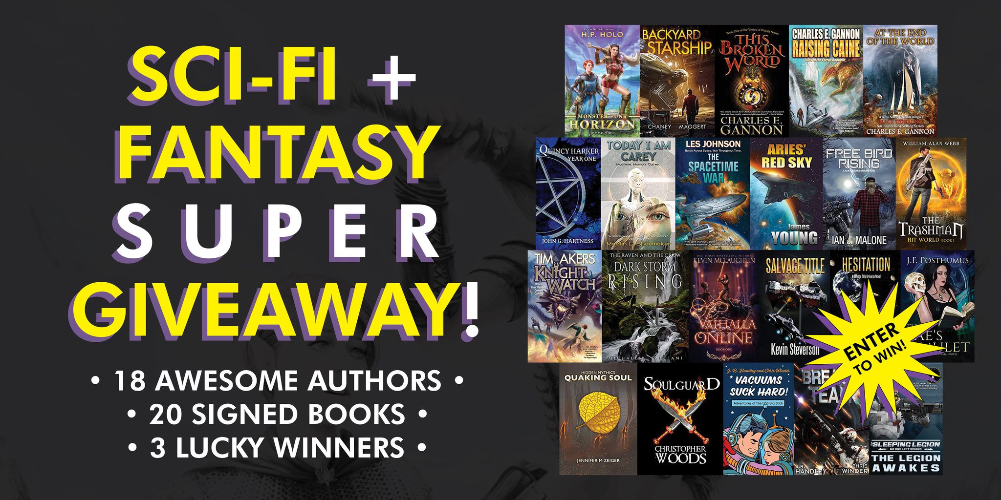 Love free books? Then you’ll want to sign up for this one with 20 signed titles!